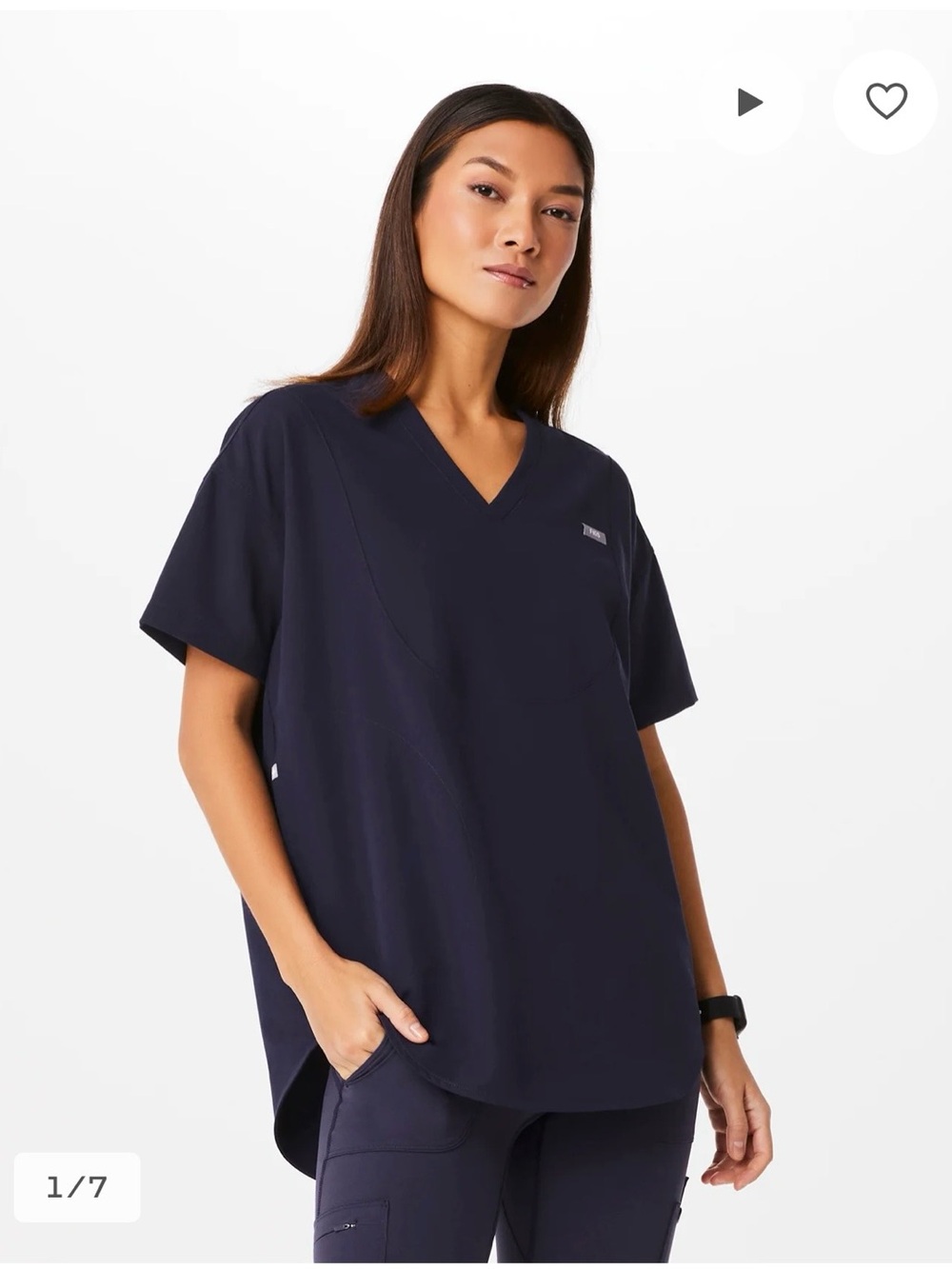 Figs SET Navy Halle Tunic Top and Seville Flared Leggings